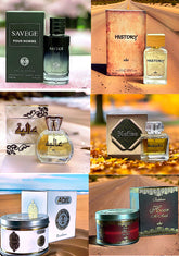 Savege + Aaliya + History + Nafisa + Bkh Adil + Bkh Hoor Al Arab (4 Perfumes + 2 Bakhoor Gift Set)